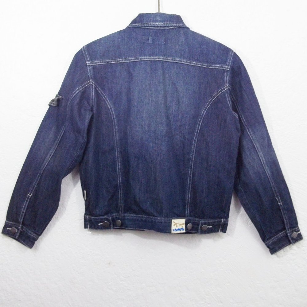 MONOPATIN South Korean Streetwear Double Zipper Skate Skateboard Denim Jacket M - Picture 2 of 12